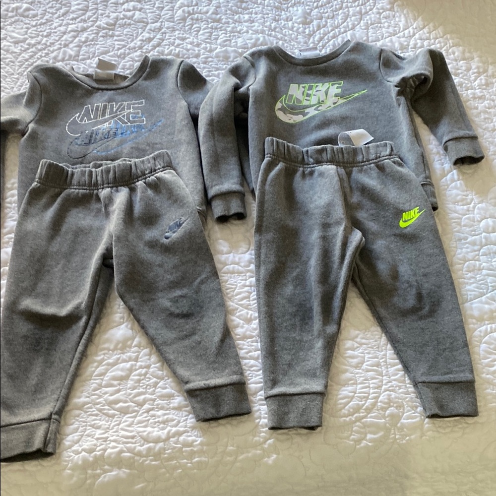 Nike Kids Gray Sweatpants Set - 2 Sets Included